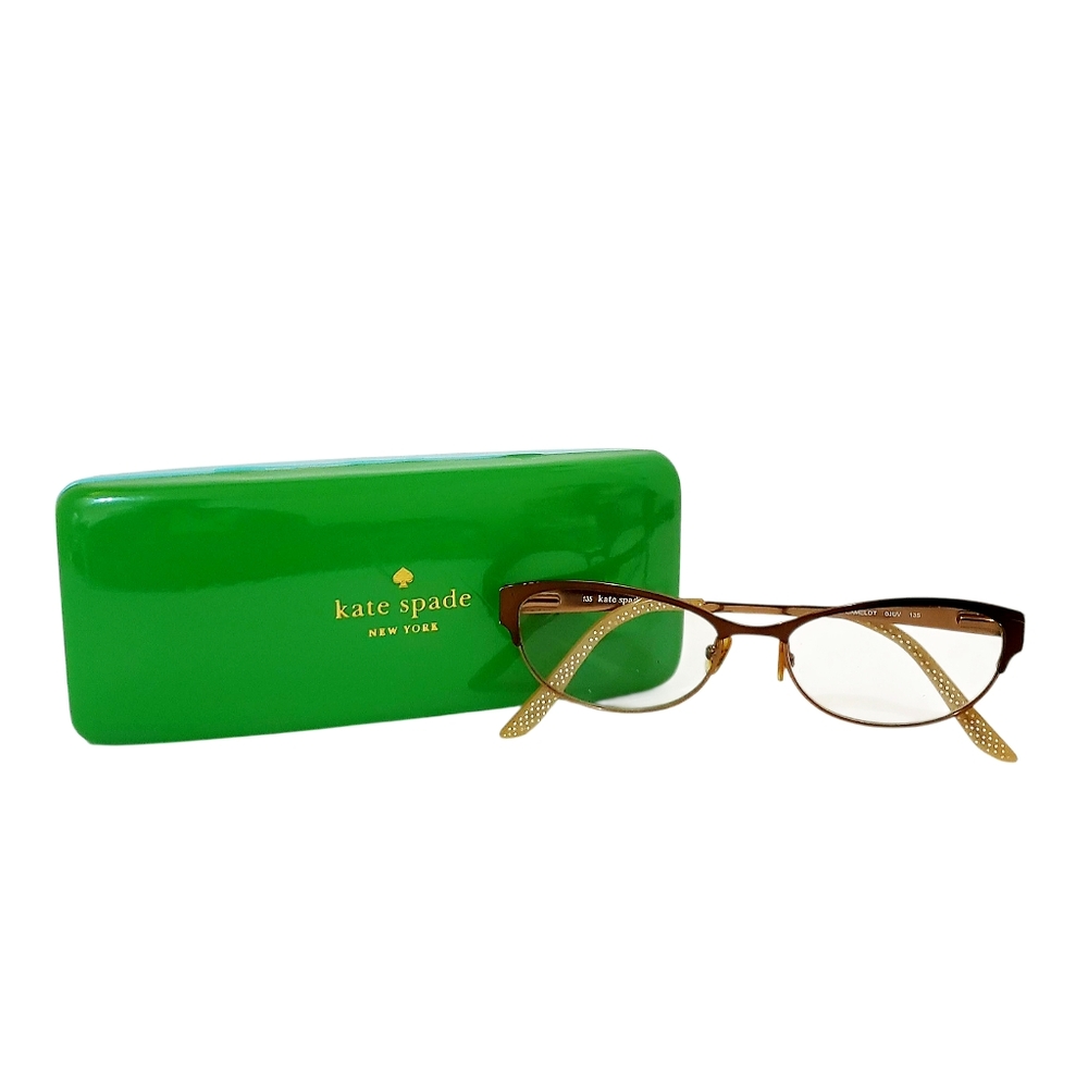 Kate Spade Womens Camelot Eyeglasses Satin Brown 50-15-135 With Case